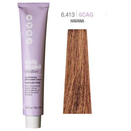 Vopsea permanenta Milk Shake Creative 6.4136CAG, Blond Inchis Havana, 100ml