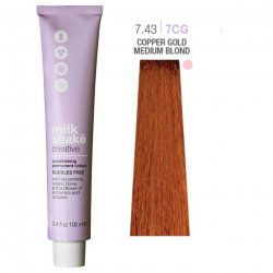 Vopsea permanenta Milk Shake Creative 7.437CG, Blond Mediu Auriu Aramiu, 100ml