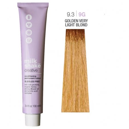 Vopsea permanenta Milk Shake Creative 9.39G, Blond Luminos Deschis Auriu, 100ml