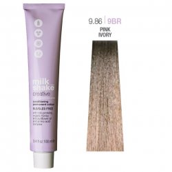 Vopsea permanenta Milk Shake Creative 9.869BR, Blond Luminos Deschis Fildes Roz, 100ml