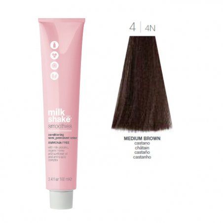 Vopsea semi-permanenta Milk Shake Smoothies 44N, Castaniu Mediu Natural, 100ml