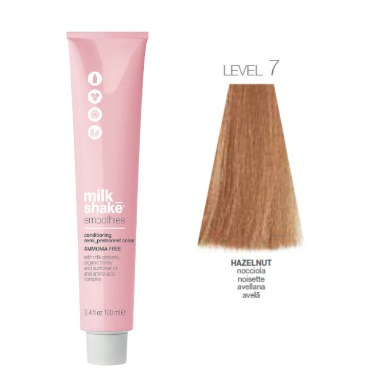 Vopsea semi-permanenta Milk Shake Smoothies LEVEL 7, Blond Deschis Alun, 100ml