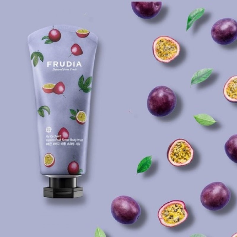 FRUDIA My Orchard Passion Fruit Exfoliating Body Scrub Wash 200ml - Moisturizing Korean Body Wash for Women and Men