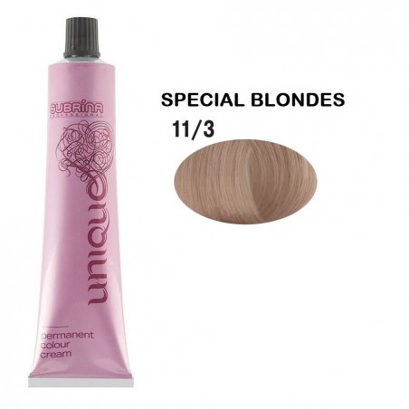 Vopsea de par permanenta Subrina Professional Unique 11/3, Blond Special Cendre, 100ml