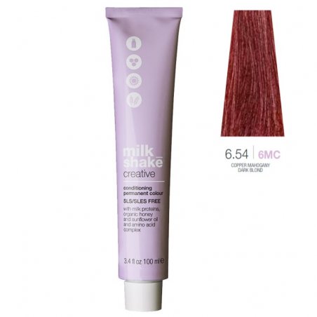 Vopsea permanenta Milk Shake Creative 6.546MC, Blond Inchis Mahon Aramiu, 100ml