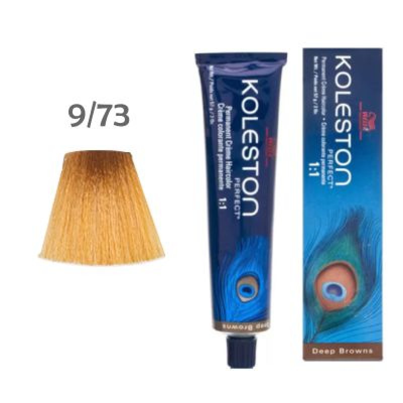 Vopsea permanenta Wella Professionals Koleston Perfect 9/73, Blond Luminos Castaniu Auriu, 60ml