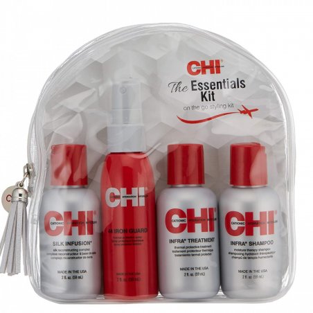 Chi the essentials - travel kit (chi infra shampoo 12oz infra treatment 12oz silk infusion 12oz 4