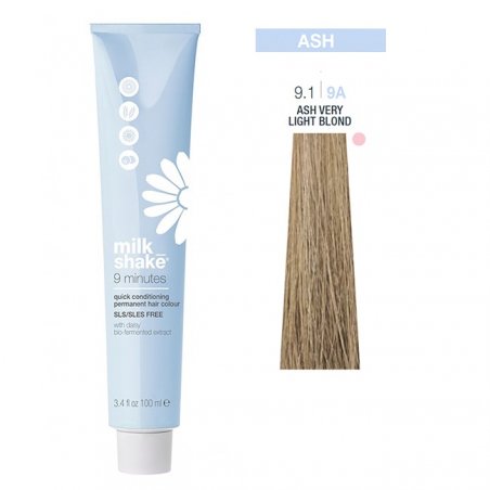 Vopsea permanenta rapida Milk Shake 9 Minutes 9.1, Cenusiu Foarte Deschis, 100ml