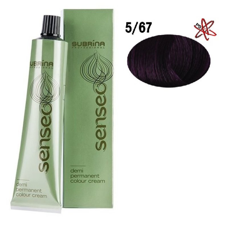 Vopsea de par demi-permanenta Subrina Professional Senseo 5/67, Castaniu Deschis Beaujolais, 60ml