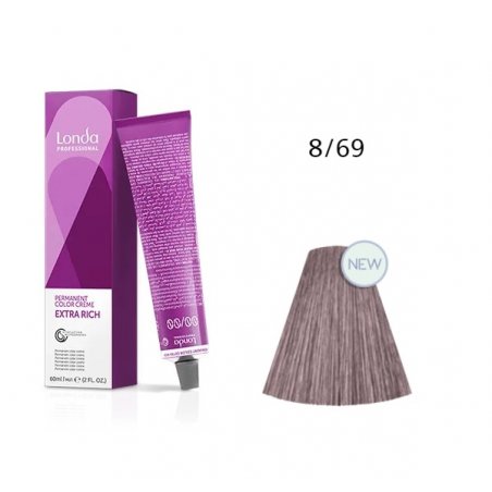 Vopsea permanenta Londa Professional 8/69, Blond Deschis Violet Cendre, 60ml