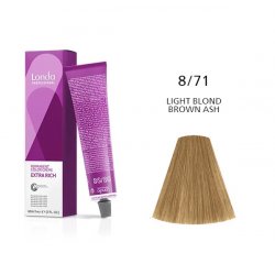 Vopsea permanenta Londa Professional 8/71, Blond Deschis Maro Cenusiu, 60ml