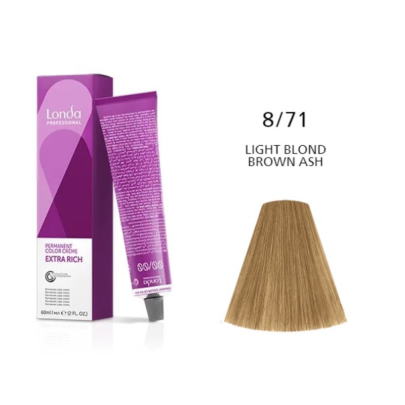 Vopsea permanenta Londa Professional 8/71, Blond Deschis Maro Cenusiu, 60ml
