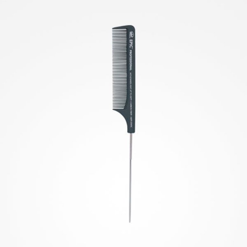 Pieptan Wet Brush Epic Professional Carbon Metal Tail Comb Black