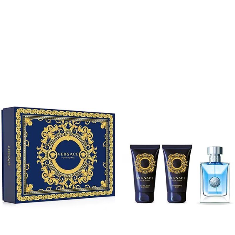 Set Versace Pour Homme, Barbati, Eau De Toilette 50ml Balsam after shave 50ml Gel De Dus 50ml