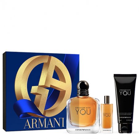 Set Armani Stronger With You, Barbati, Eau De Toilette 100ml Gel De Dus 75ml Eau De Toilette 15ml