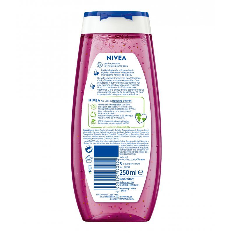 NIVEA Waterlily & Oil 250 ml Shower gel Unisex Body