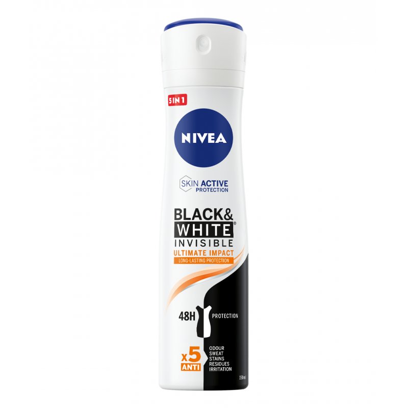 NIVEA Black & White Ultimate Impact Spray Femmes Déodorant spray 150 ml 1 pièce(s)