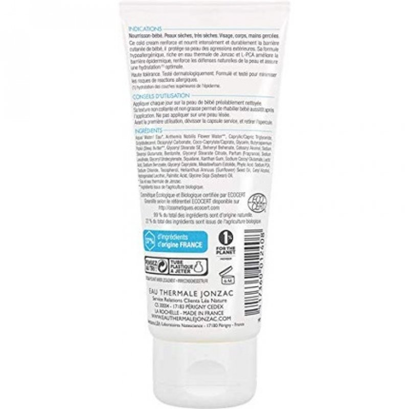 Eau Thermale Jonzac Organic Cosmetic Baby Care Nutri-Gentle Cold Cream 100ml