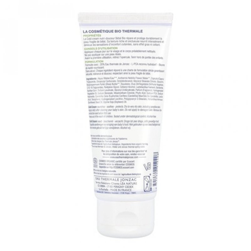 Eau Thermale Jonzac Organic Cosmetic Baby Care Nutri-Gentle Cold Cream 100ml