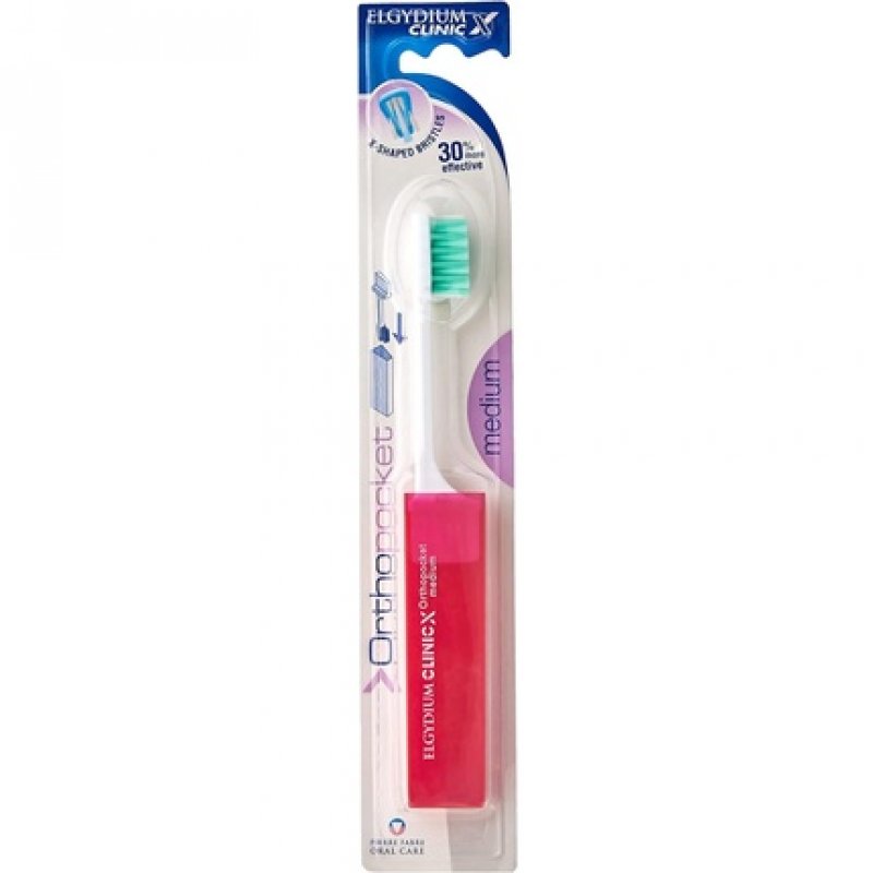 Elgydium Clinic Orthopocket Pocket Orthodontic Medium Toothbrush