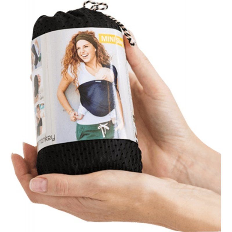 Minimonkey Mini Sling Écharpe porte-bébé Tissu Noir