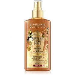 EVELINE Brazilian Body Luxurious Golden Bronzing Mist 5in1 Moisturizes, Brightens, Smooths, Evens Skin Tone 150ml