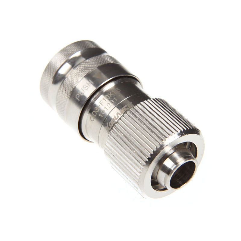 Koolance compatible QD3 Schnellverschluss gerade weiblich auf 16/10mm - no-spill, silber