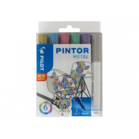 Pilot - Pintor Marker Fine Metal Mix 6 colors (Fine Tip)