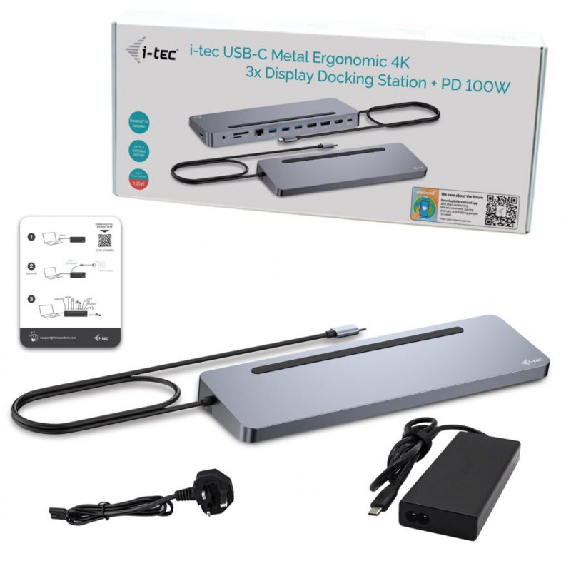 I-TEC USB-C ERGO DOCK + CHARGER 3X LCD + CHARGER 100W (BUNDLE)