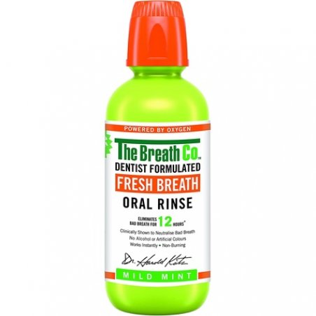 The Breath Co Fresh Breath Oral Rinse Dentist Formulated Alcohol-Free Mouthwash 500ml Mild Mint Flavor