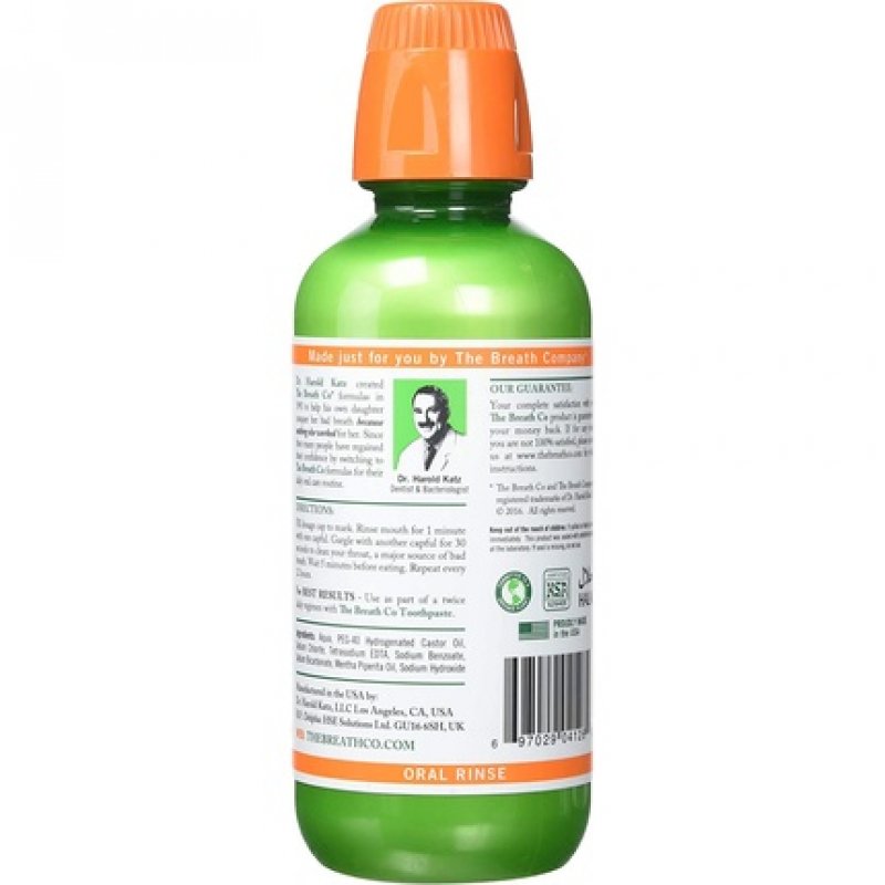 The Breath Co Fresh Breath Oral Rinse Dentist Formulated Alcohol-Free Mouthwash 500ml Mild Mint Flavor