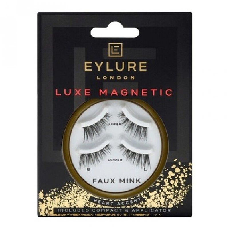 EYLURE London LUXE MAGNETIC LASHES Heart Accent FAUX MINK Eyelashes BNIB