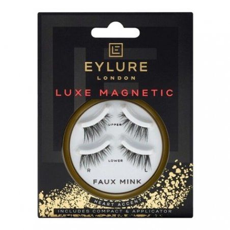 EYLURE London LUXE MAGNETIC LASHES Heart Accent FAUX MINK Eyelashes BNIB