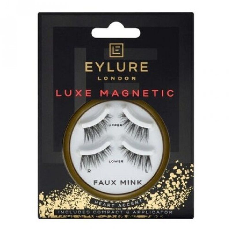 EYLURE London LUXE MAGNETIC LASHES Heart Accent FAUX MINK Eyelashes BNIB