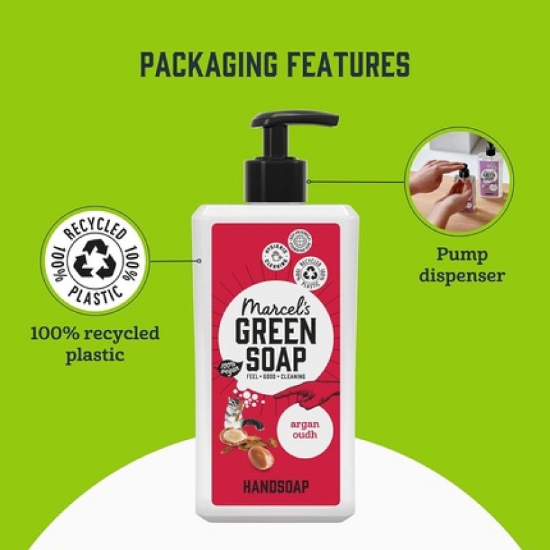 Marcel's Green Soap Hand Soap Argan & Oudh Handwash Dispenser 500ml