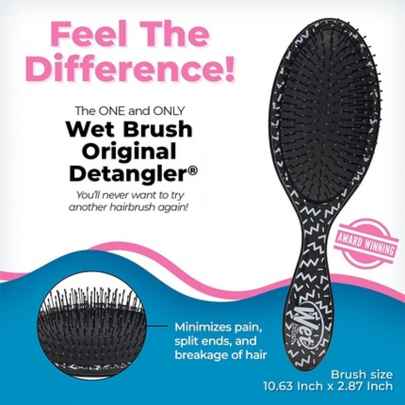 Wet Brush Original Detangler Hipster Brush Diagonal Checkers for Unisex - 1 Hair Brush