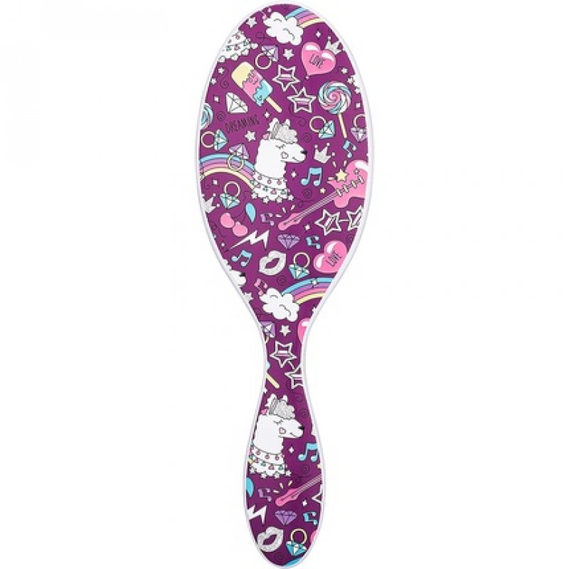 WetBrush Original Happy Hair Detangler Hair Brush with Ultra Soft Intelliflex Bristles - Llama Design