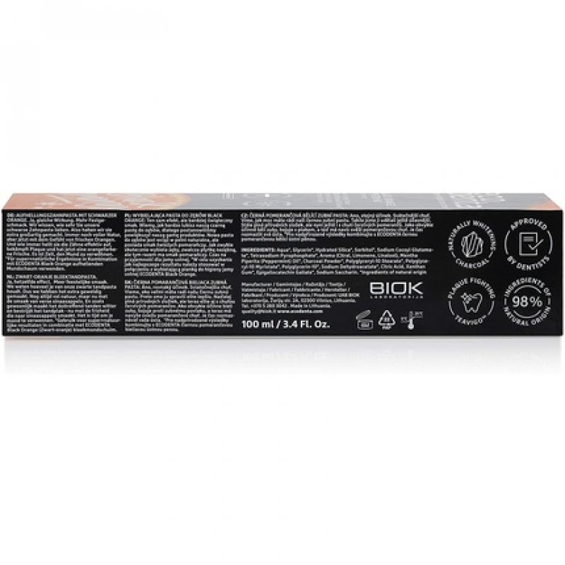 Ecodenta Orange Charcoal Toothpaste Fluoride Free Whitening Toothpaste Charcoal Natural Toothpaste Flavor Black