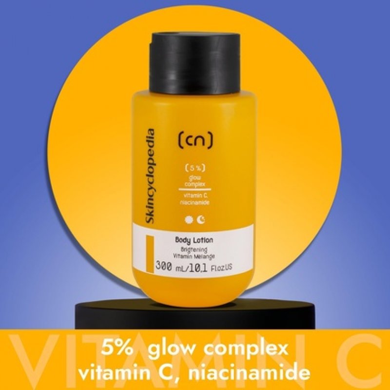 Skincyclopedia 5% Vitamin C Body Lotion with Niacinamide, Vitamin E, Shea Butter and Almond Oil 300ml