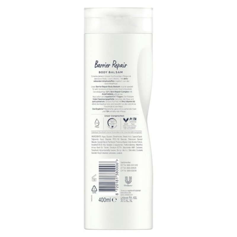 Dove Body Love Barrier Repair Body Balm for Very Dry Skin with 22% Skin Repair Complex and Panthenol 400ml