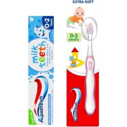 Aquafresh Milk Teeth Toothpaste Bundle with Extra Soft Toothbrush