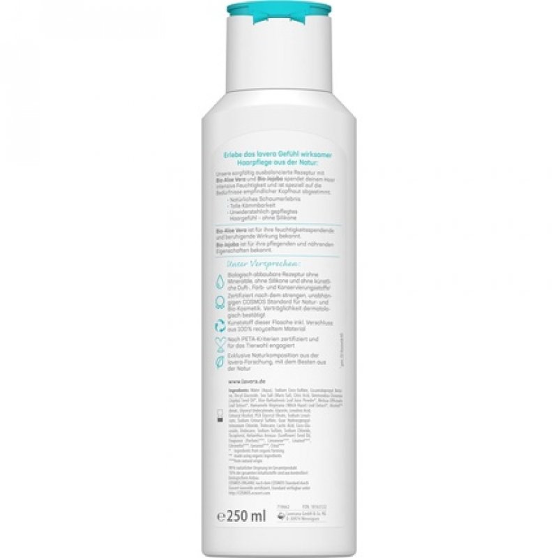 Lavera Basis Sensitive Moisture & Care Shampoo 250ml - Vegan - Natural Cosmetics