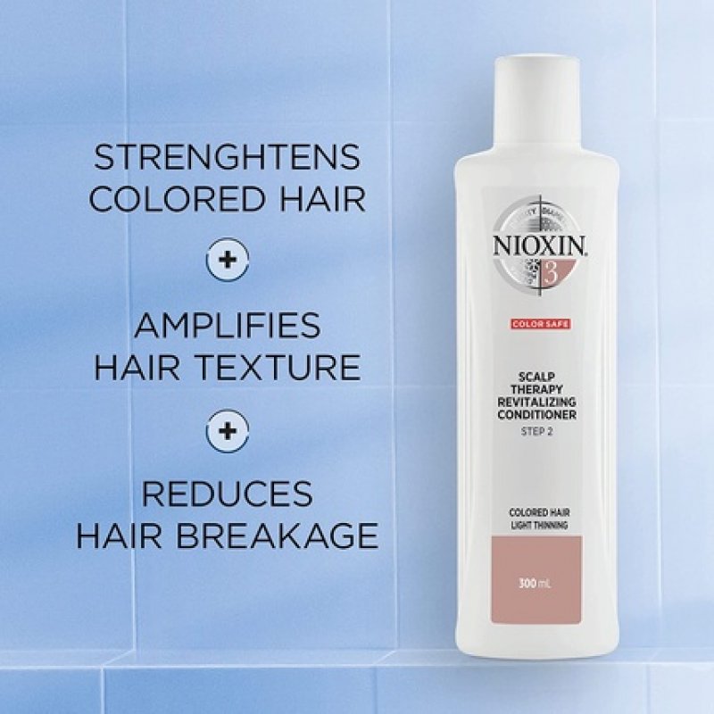 Nioxin 3-Part System 3 Colored Hair with Light Thinning Hair Treatment Scalp Therapy Hair Thickening Treatment
