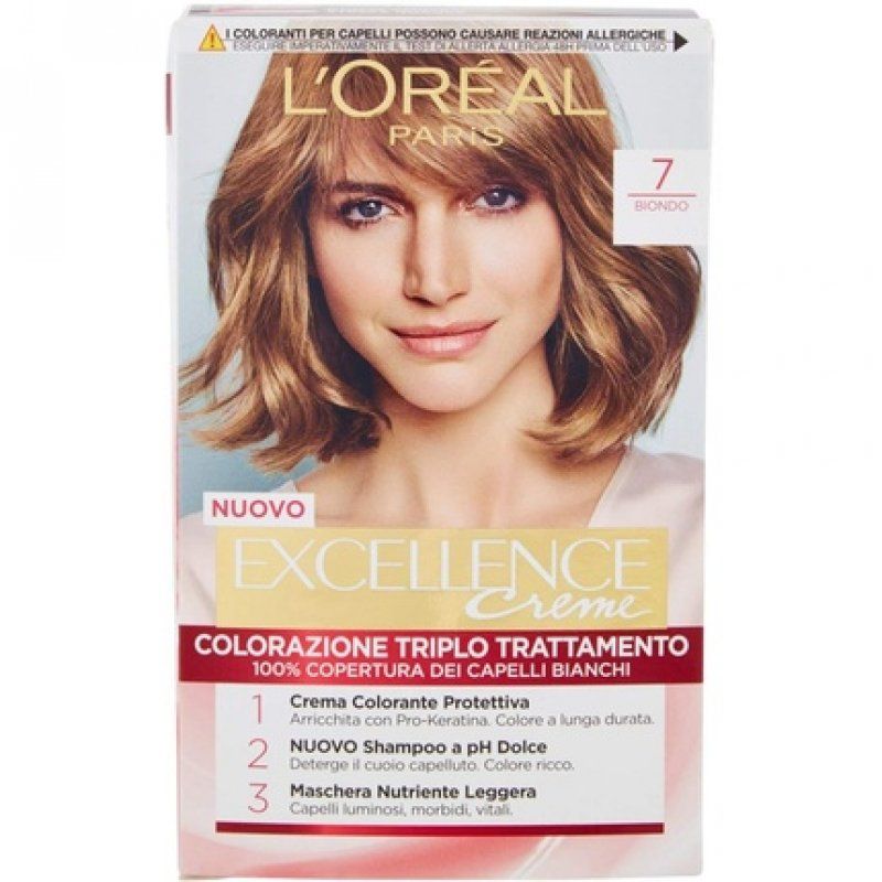 Loreal Excellence Triple Treatment Hair Coloring Cream 7 Blond