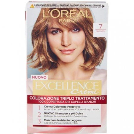 Loreal Excellence Triple Treatment Hair Coloring Cream 7 Blond