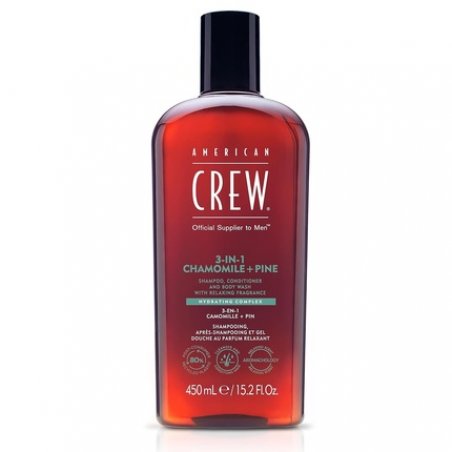 American Crew 3-IN-1 Chamomile Pine Shampoo Conditioner and Body Wash 15.2 Fl Oz