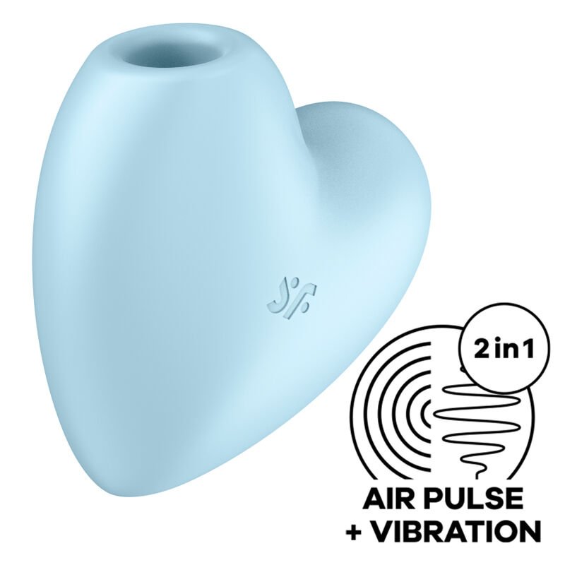 CUTIE HEART ESTIMULADOR Y VIBRADOR DE AIRE AZUL 1UN