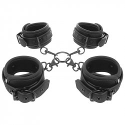 FETISH SUBMISSIVE - SET OF HAND AND ANKLE HANDCUFFS WITH NOPRENE LINING