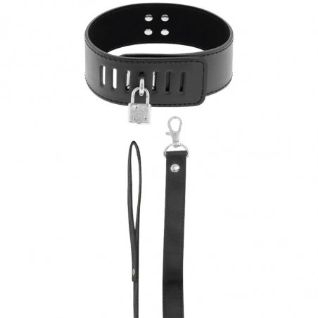 DARKNESS - BDSM COLLAR WITH BLACK LOCK