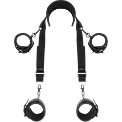 FETISH SUBMISSIVE - MASTER POSITION WITH 4 NOPRENE-LINED HANDCUFFS